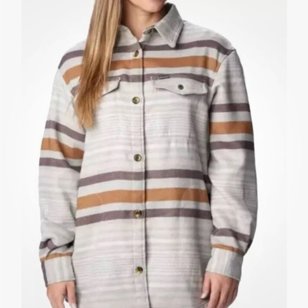 Columbia Calico Basin Woman's Shacket Granola Cottage Cabin Cozy  Size: XL